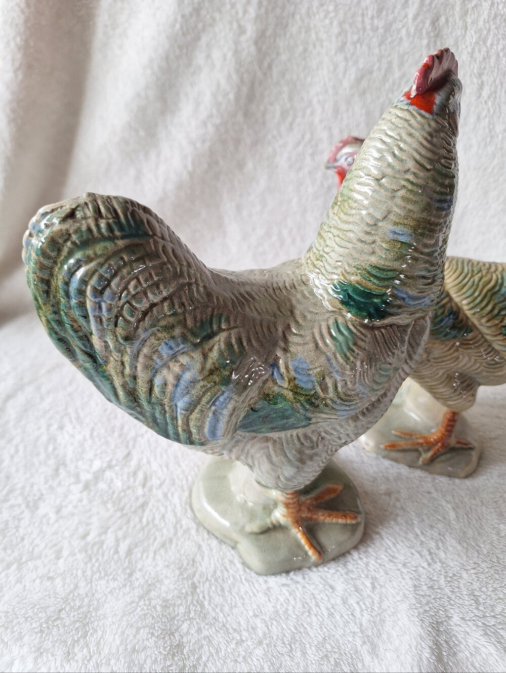 Vintage Madeline Originals California Ceramic Rooster Hen Figurine Pair USA - Picture 8 of 16